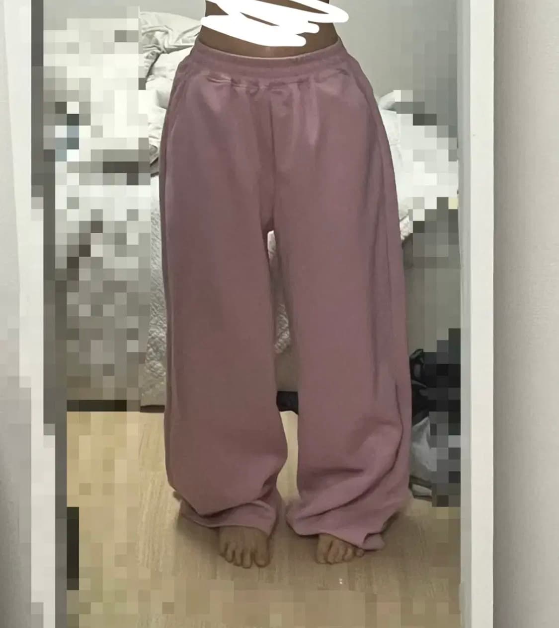 연핑크 와이드 트레이닝 팬츠  상품이미지2