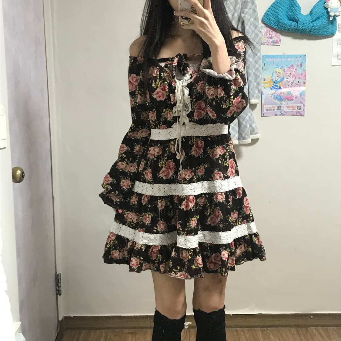 빈티지 딸기초코 브라운 레이스 원피스 히메갸루 로걀 라떼 리즈리사깔 고딕 상품이미지2