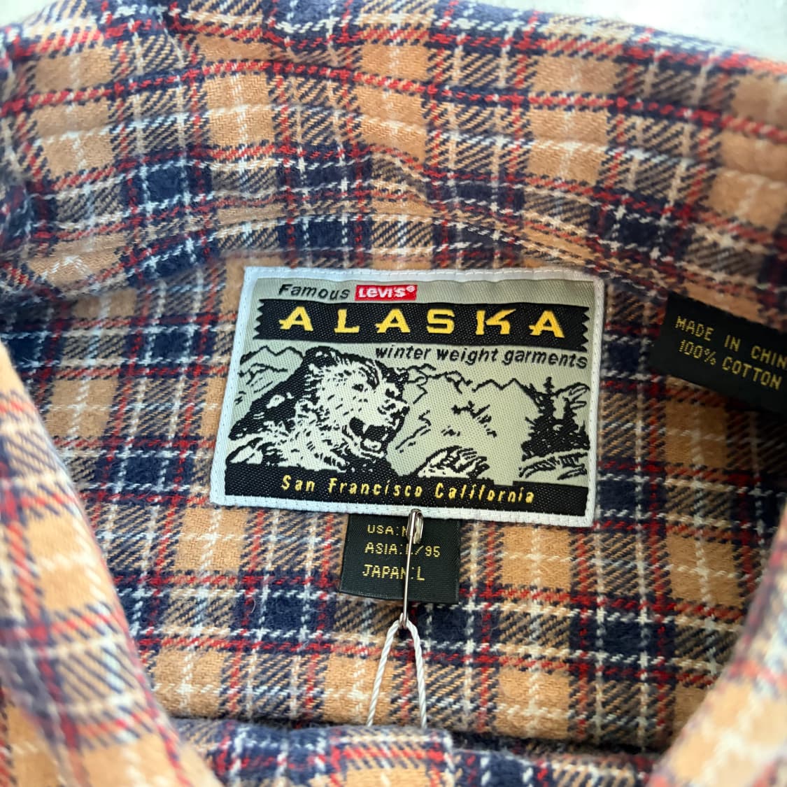 90s 리바이스 알래스카 빈티지 플란넬 체크셔츠 L 상품이미지6