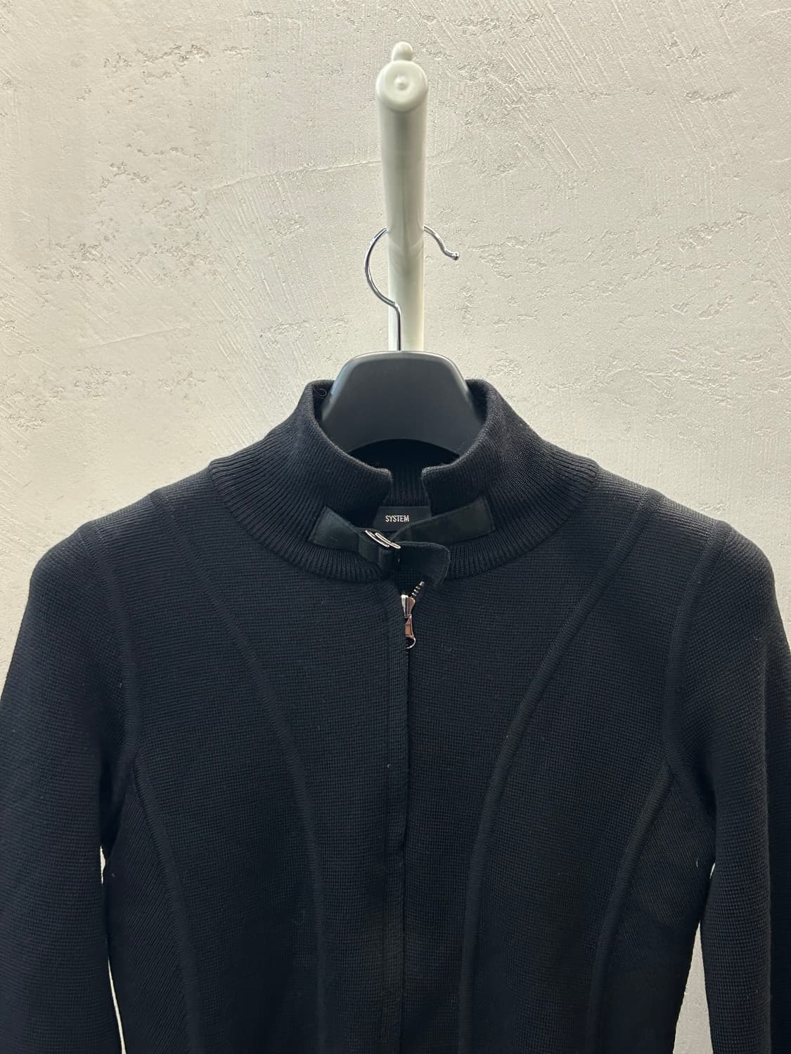 SYSTEM 블랙 니트 집업 가디건 상품이미지8