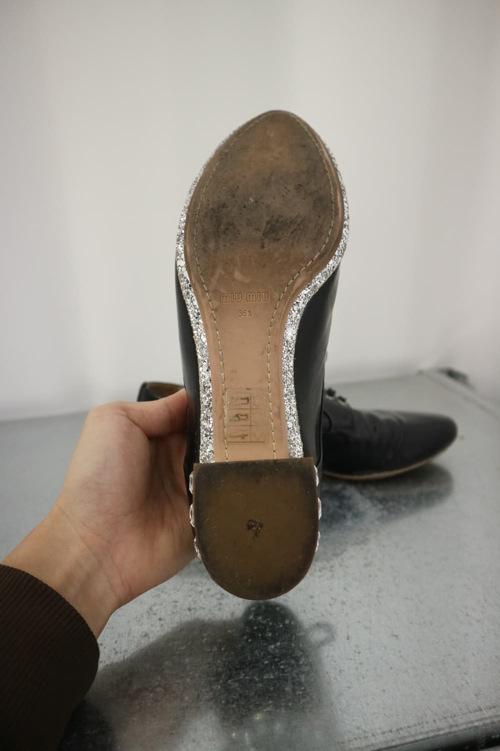 Miu Miu crystal derby shoes 상품이미지4