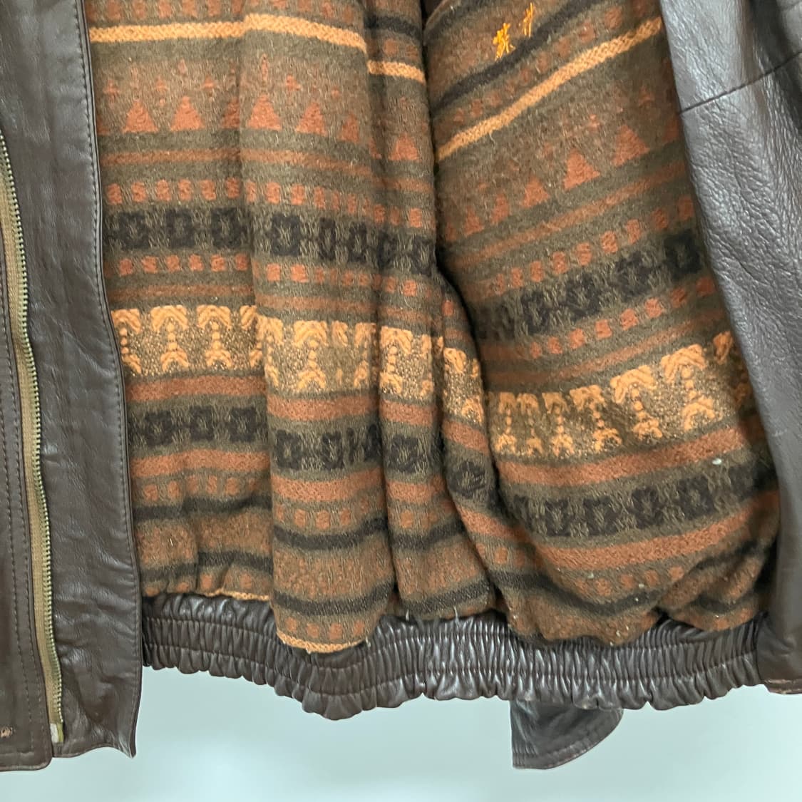 빈티지 가죽 봄버 자켓 브라운 상품이미지5