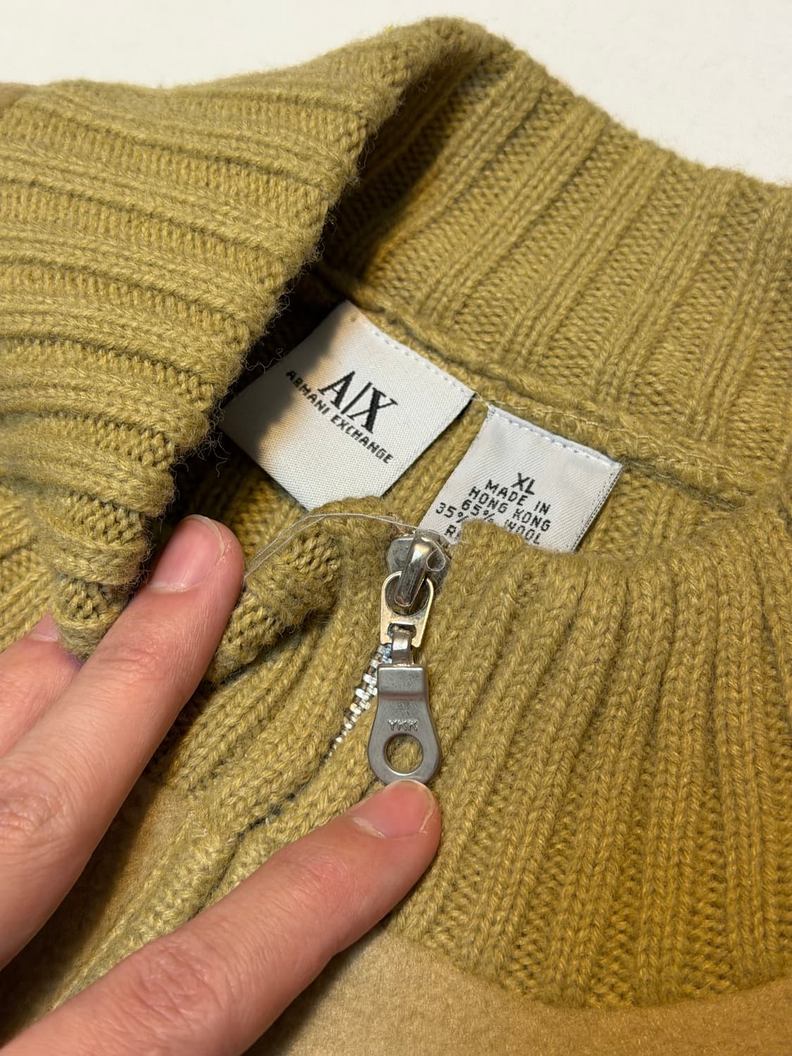 아르마니 익스체인지 니트 집업 자켓 베이지 상품이미지4