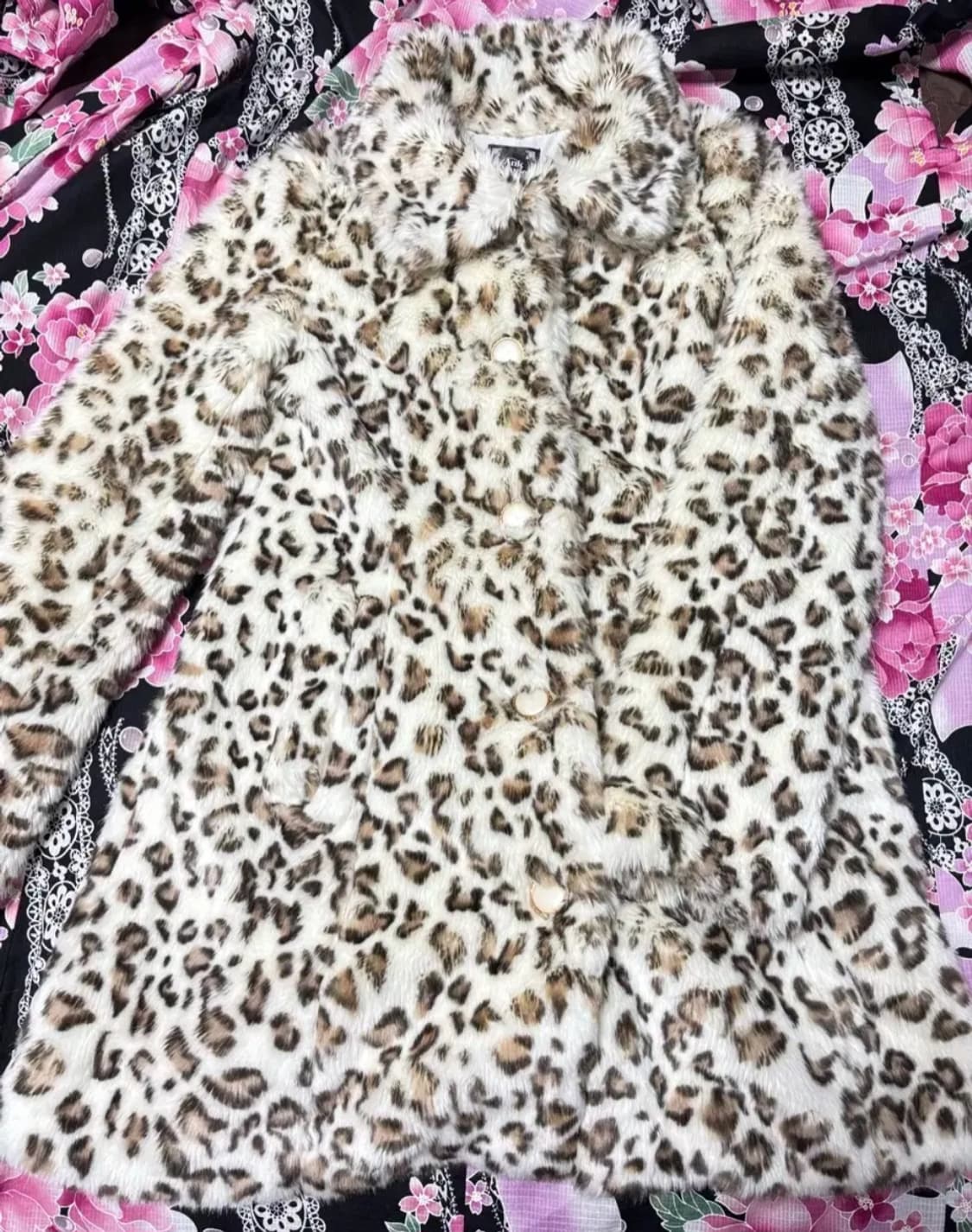 앙크루즈 갸루 오네갸루 히메갸루 츠요메 레오파드 호피 퍼코트 상품이미지1