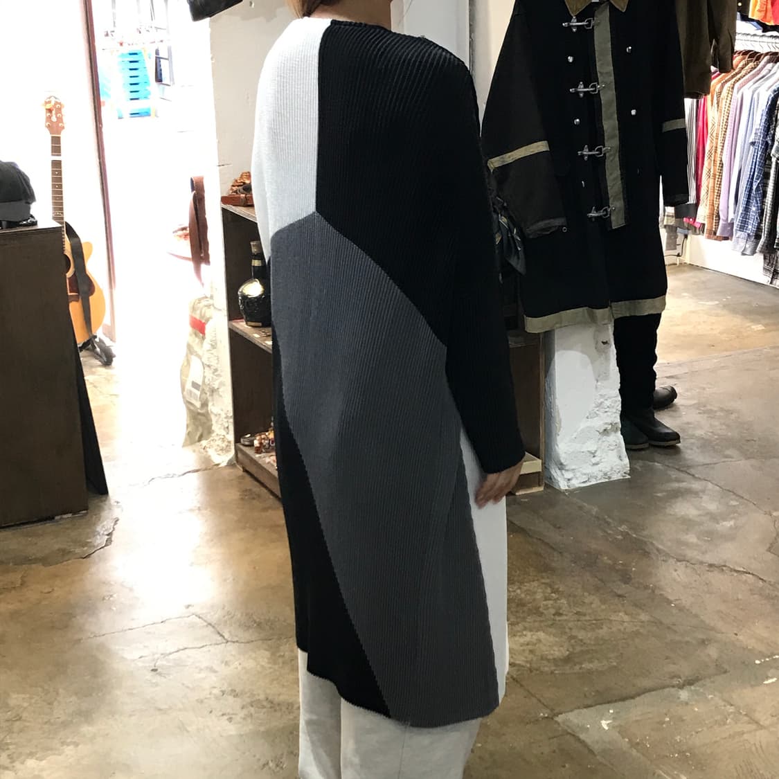 Japan 스피치오 컬러링 플리츠 롱 로브 가디건 여성 프리사이즈 상품이미지7