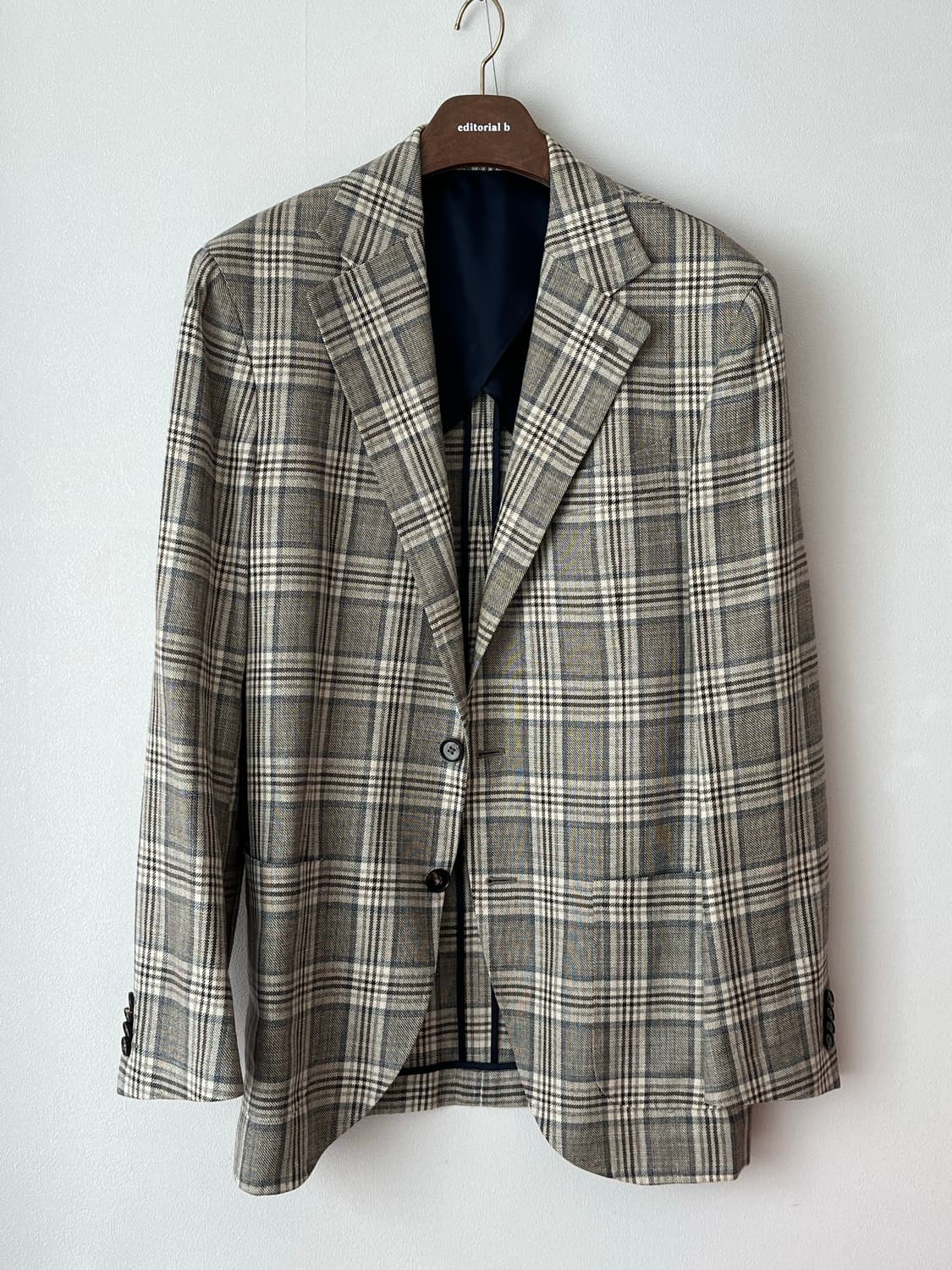 스피어 & 맥케이 울 체크 블레이저 FABRIC MADE IN ITALY 상품이미지2
