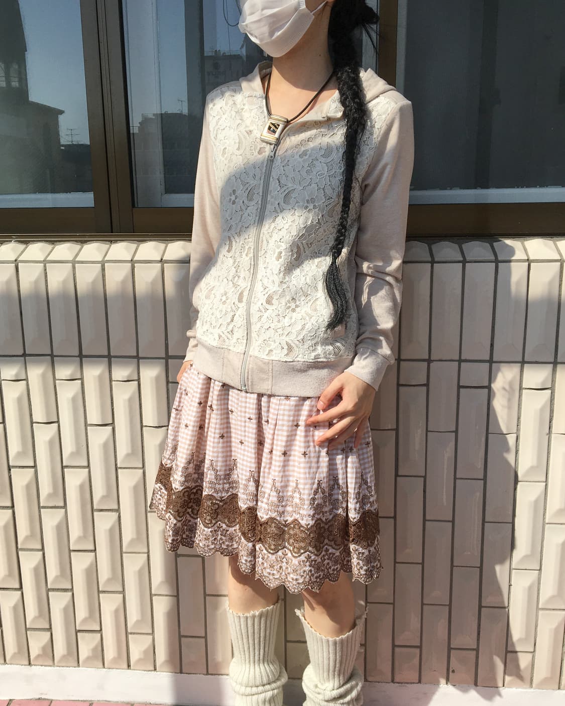 Lace trimming hood zip up 상품이미지6