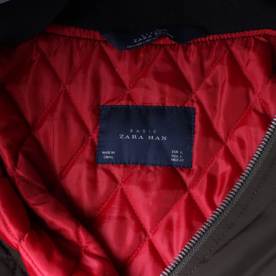 자라 맨 레드 퀼팅 안감 봄버 자켓 L 상품이미지6