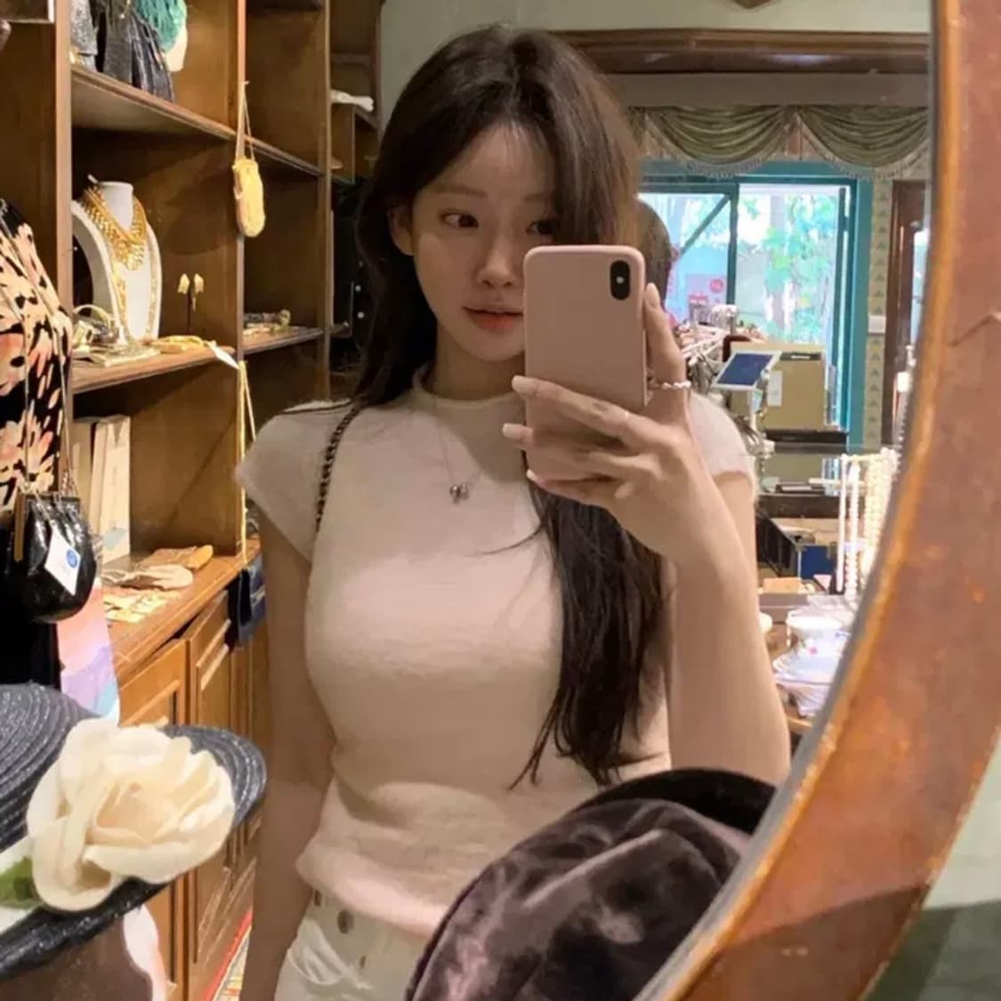 샵리즈 leeds 블라썸 하프 니트 반팔 (핑크) 상품이미지1