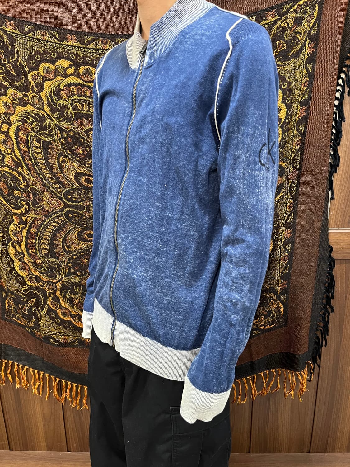 캘빈클라인 진스 워시드블루 니트 집업 상품이미지1