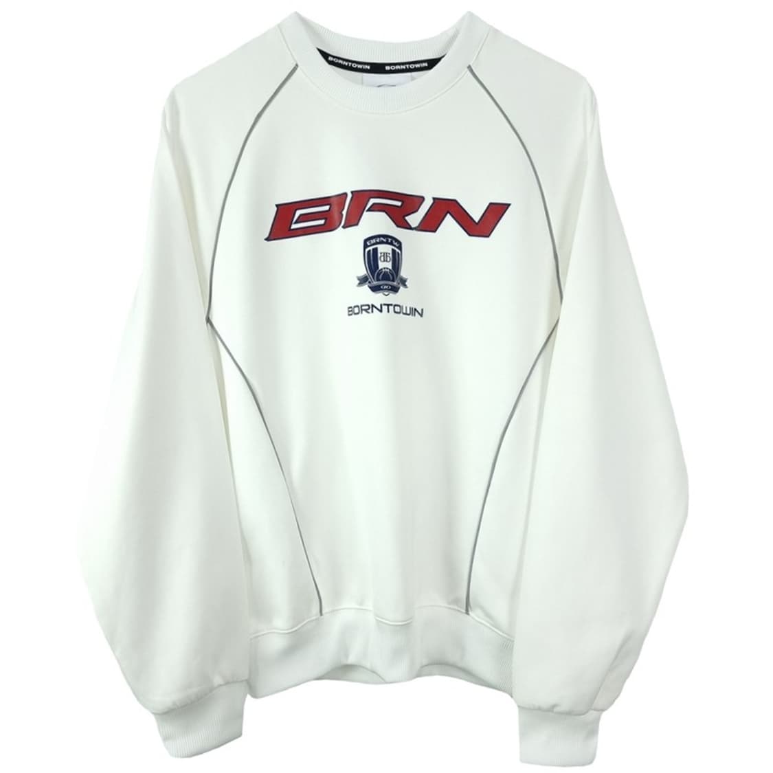 [본투윈] 빅로고 프린팅 오버사이즈 맨투맨 아이보리 M19914 상품이미지2