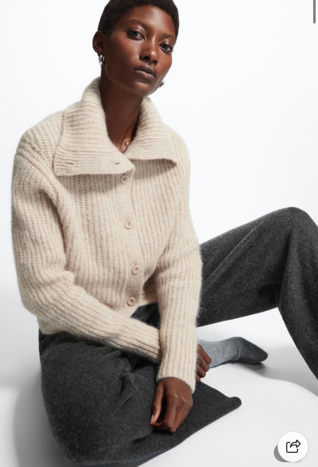 COS 여성 스프레드 칼라 울 가디건 S 상품이미지2