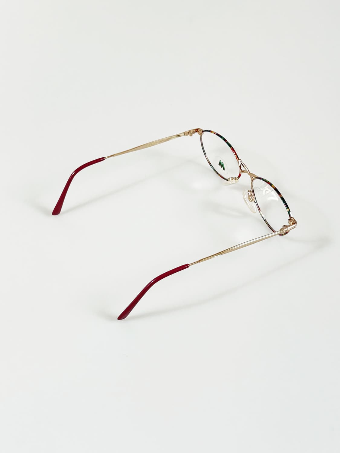 90s 독일제 MEITZLER 레드 골드 슬림 오벌 빈티지 안경 상품이미지4