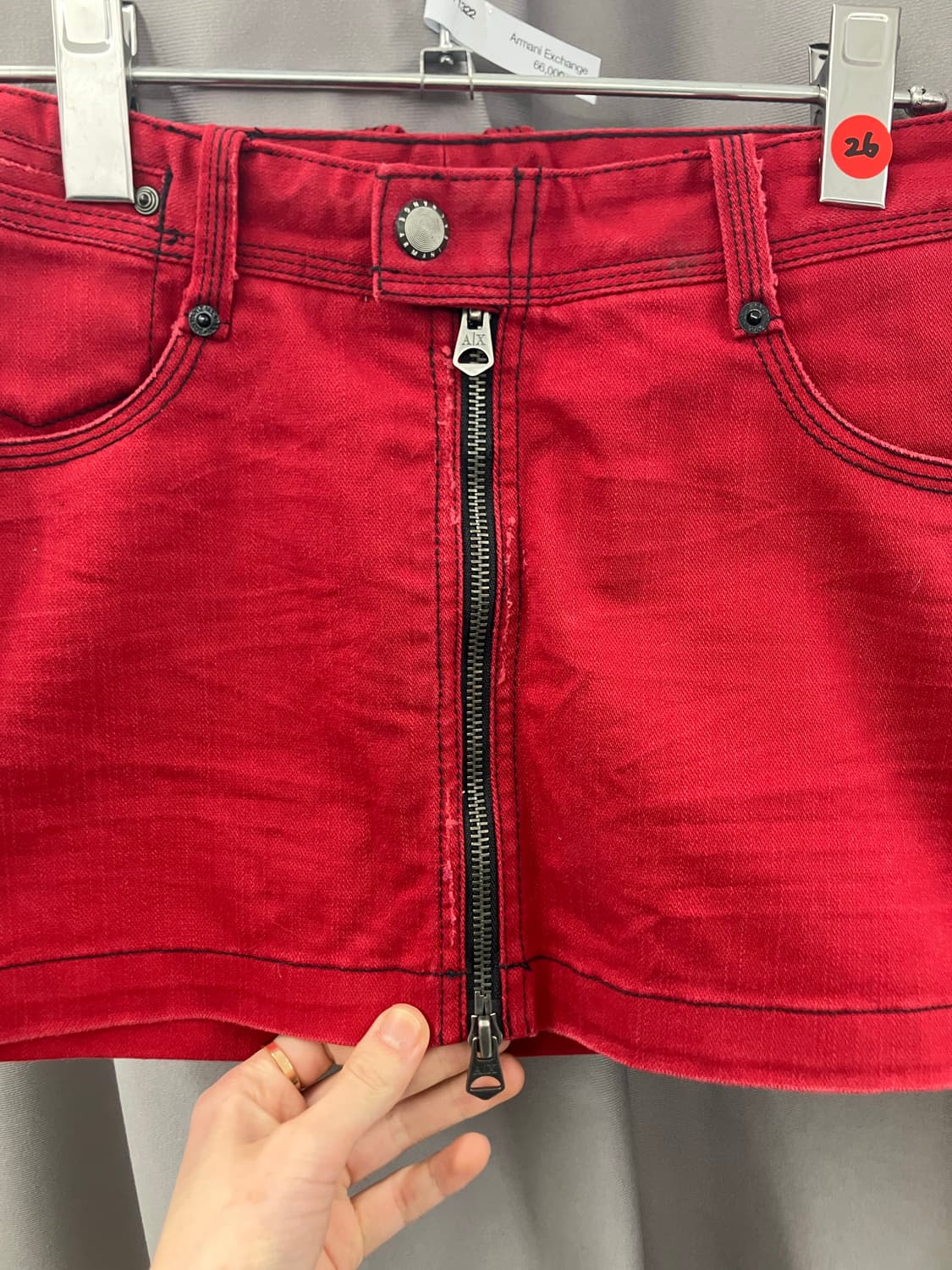 알마니 익스체인지 지퍼 절개 미니스커트  상품이미지2