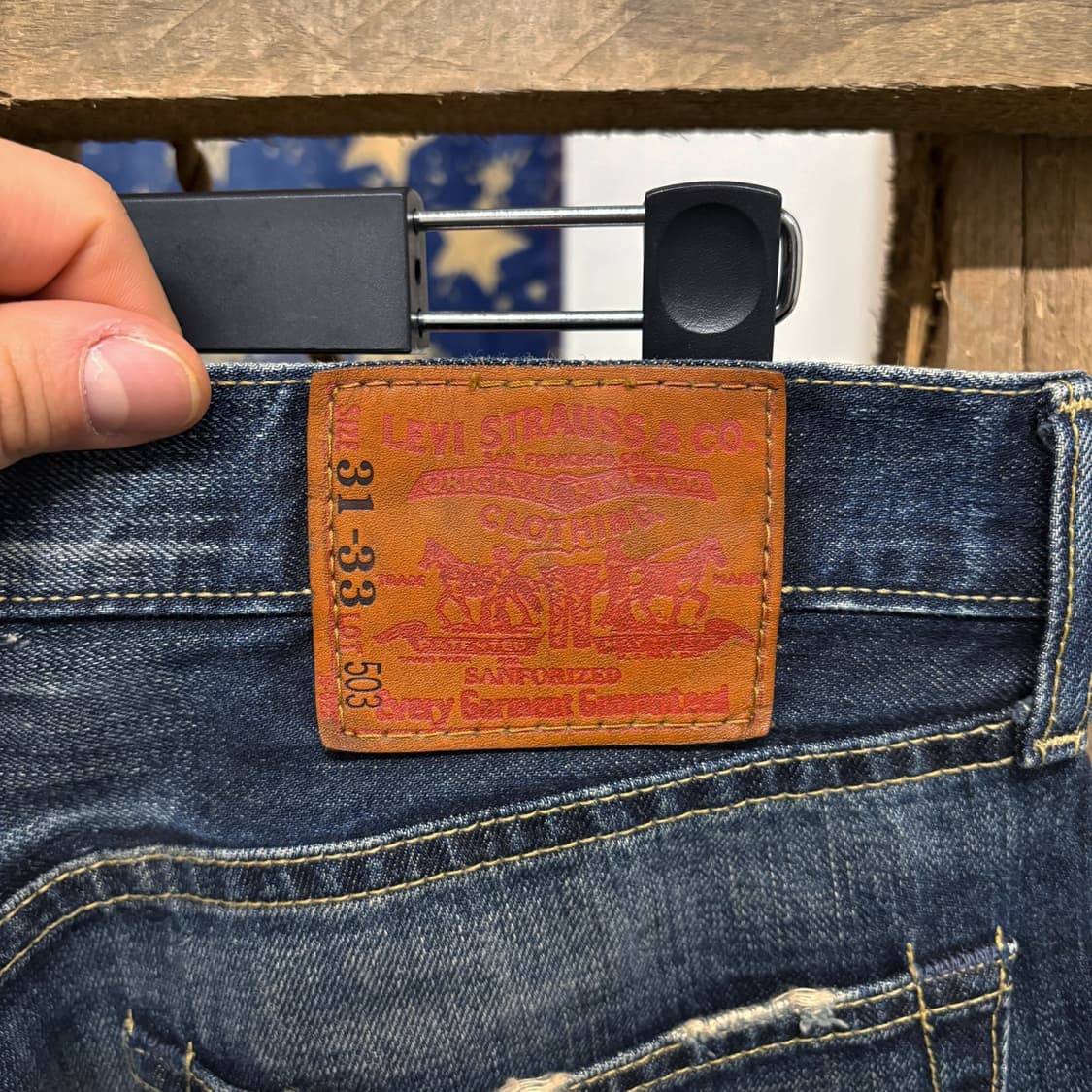 00s 리바이스 503 루즈핏 레더탭 디스트로이드 워싱 데님팬츠 N390 상품이미지8