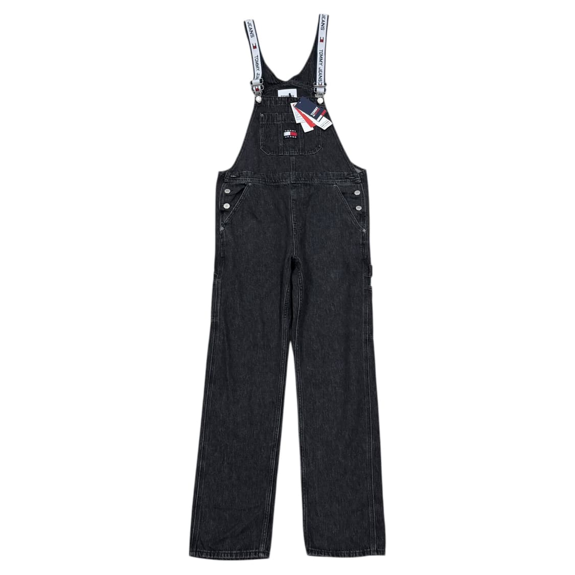 타미힐피거 타미진스 데님 오버롤 멜빵 바지 흑청 블랙 S 상품이미지1