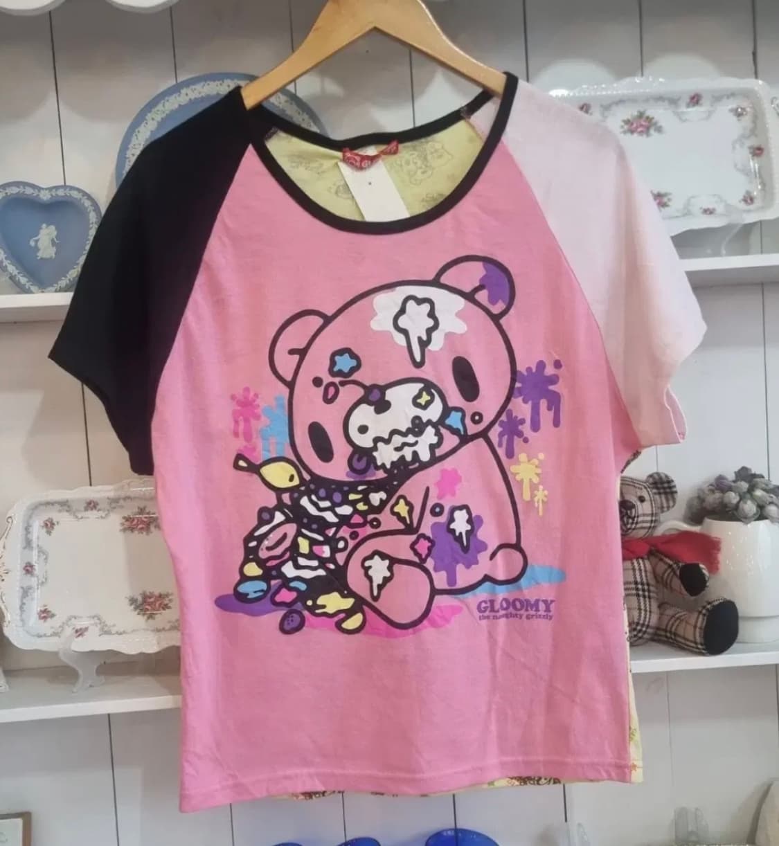 글루미베어 레글런 배색 티셔츠 빈티지 y2k 상품이미지1