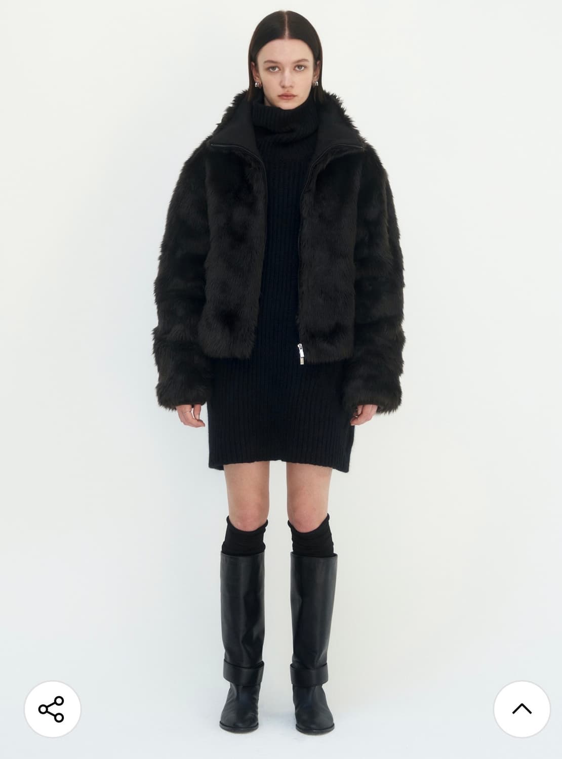 트리밍버드 High-neck Zip-up Fur Jacket 상품이미지1