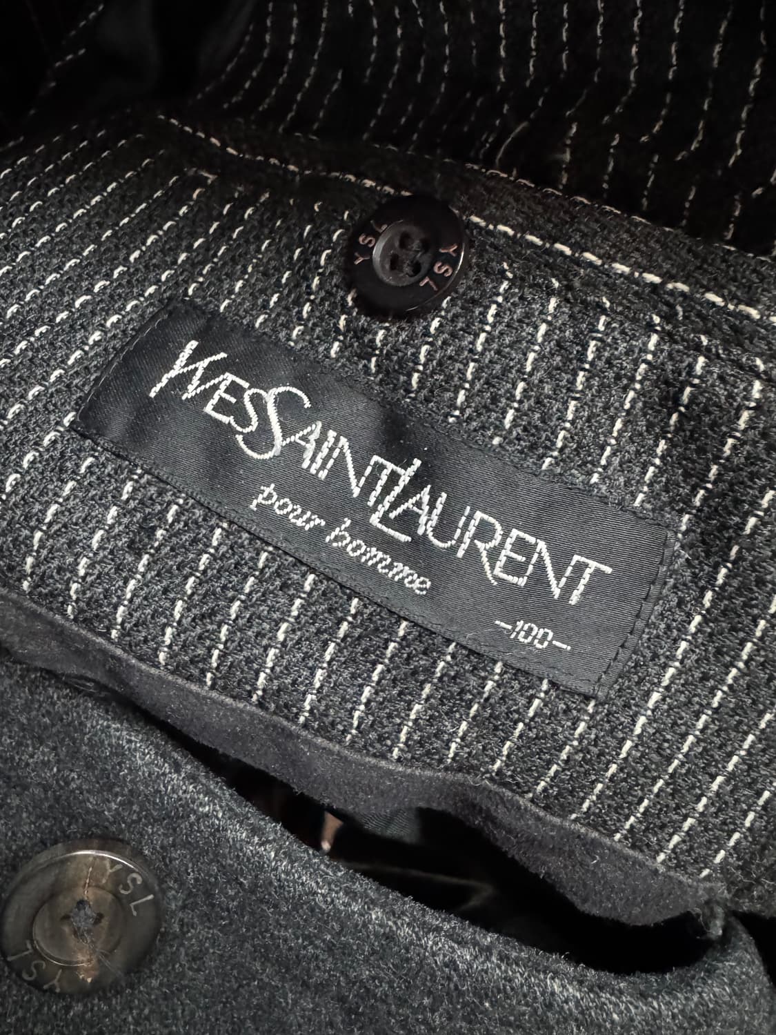 입생로랑 차콜색 울 코트 100(L~XL) 상품이미지7