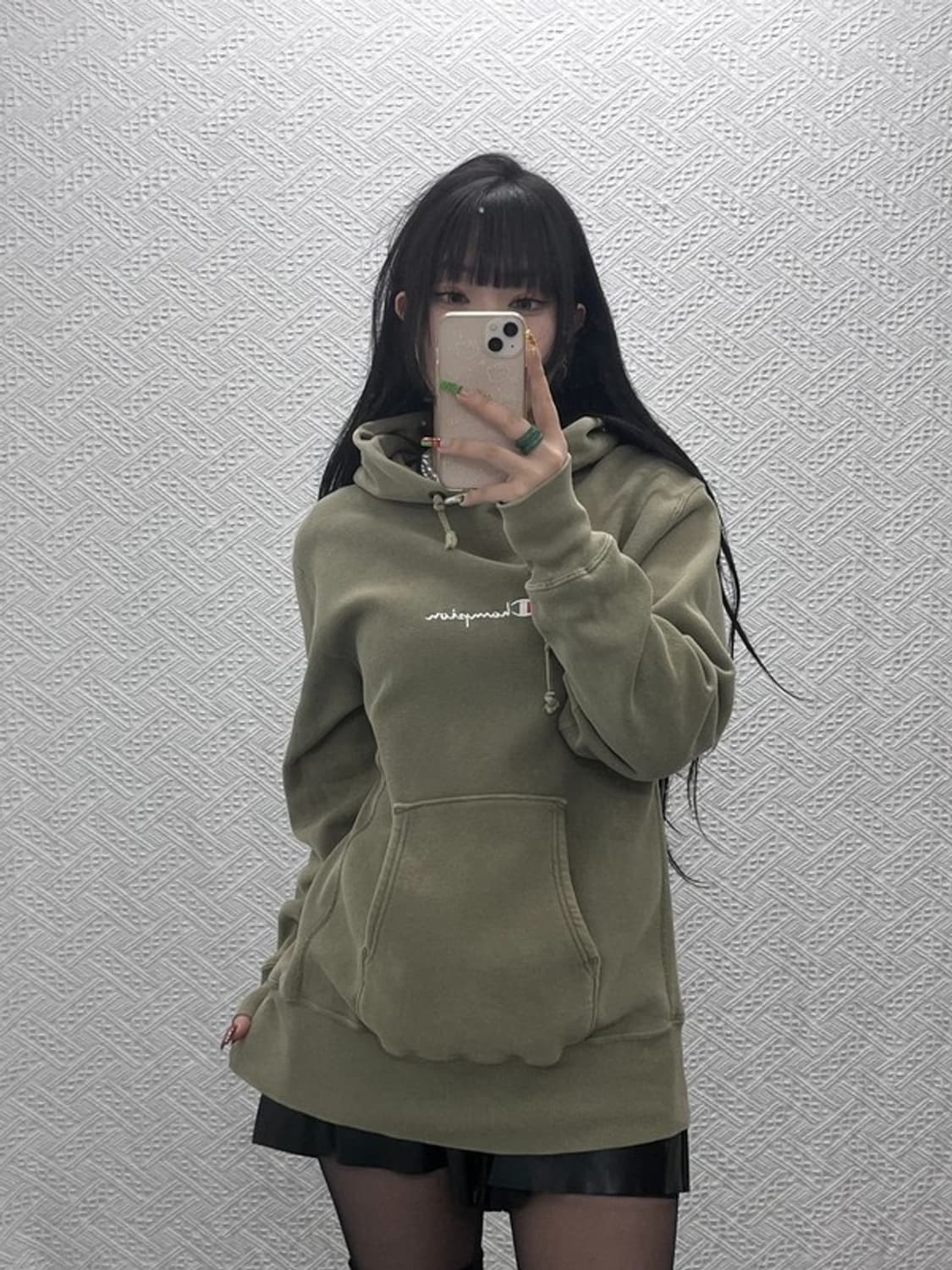 챔피온 리버스위브 빈티지 올리브카키 후드티 L C09539 상품이미지1