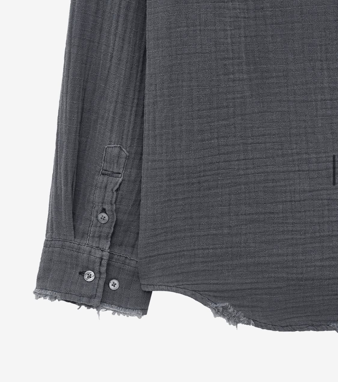 인사일런스 가먼트다이드 더블 거즈 셔츠 CHARCOAL L사이즈 상품이미지3