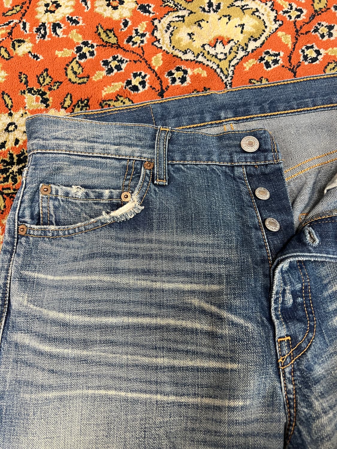 [30] 리바이스 501 캣워싱 빈티지 데님 팬츠 상품이미지3