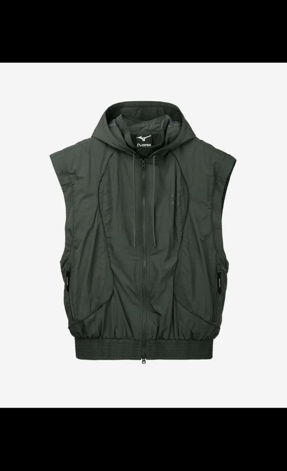 일꼬르소X미즈노 인시전 디태처블 윈드브레이커 카키 상품이미지2