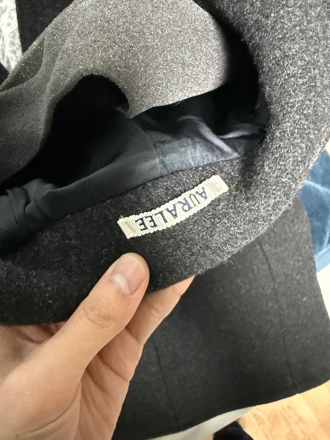 오라리 셔틀랜드 울 블루종 다크 차콜 상품이미지4