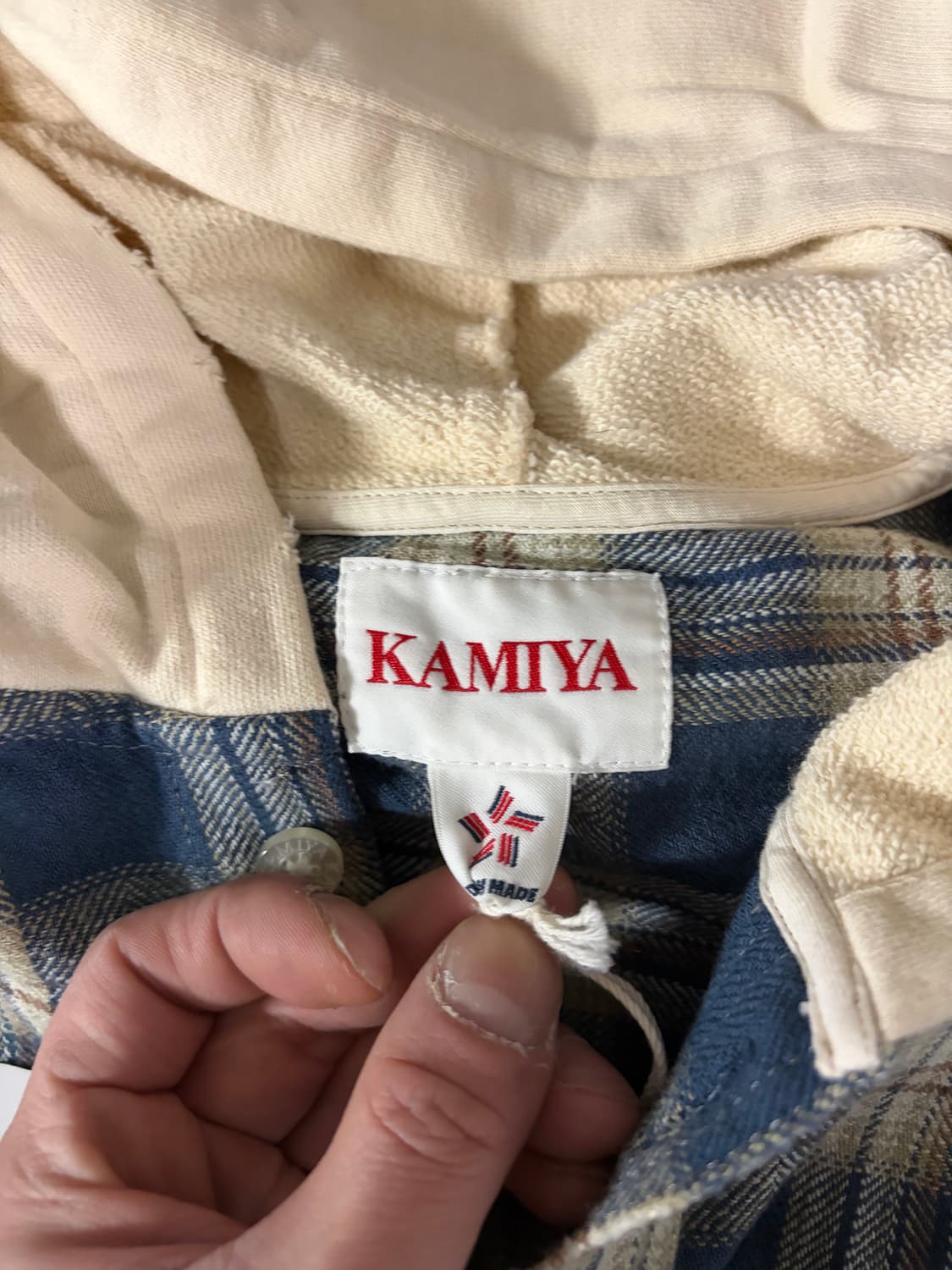 카미야 후드 체크 셔츠 M 상품이미지4