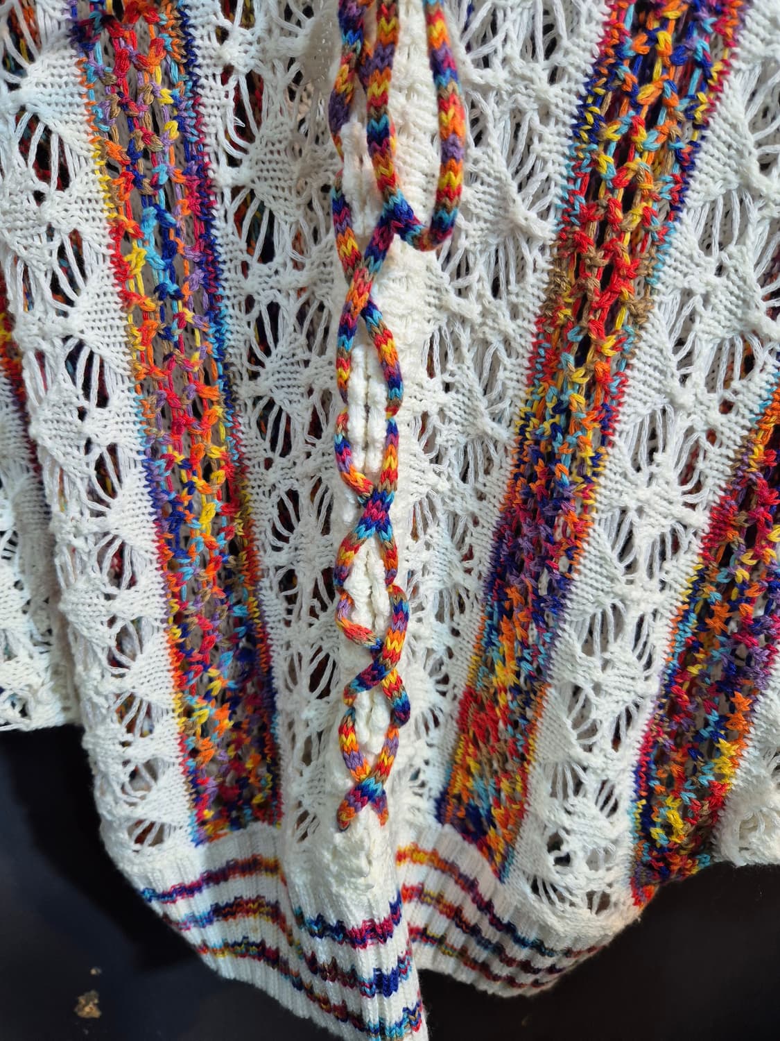 화려한 컬러 배색 크로셰 니트 탑 55 66 상품이미지5