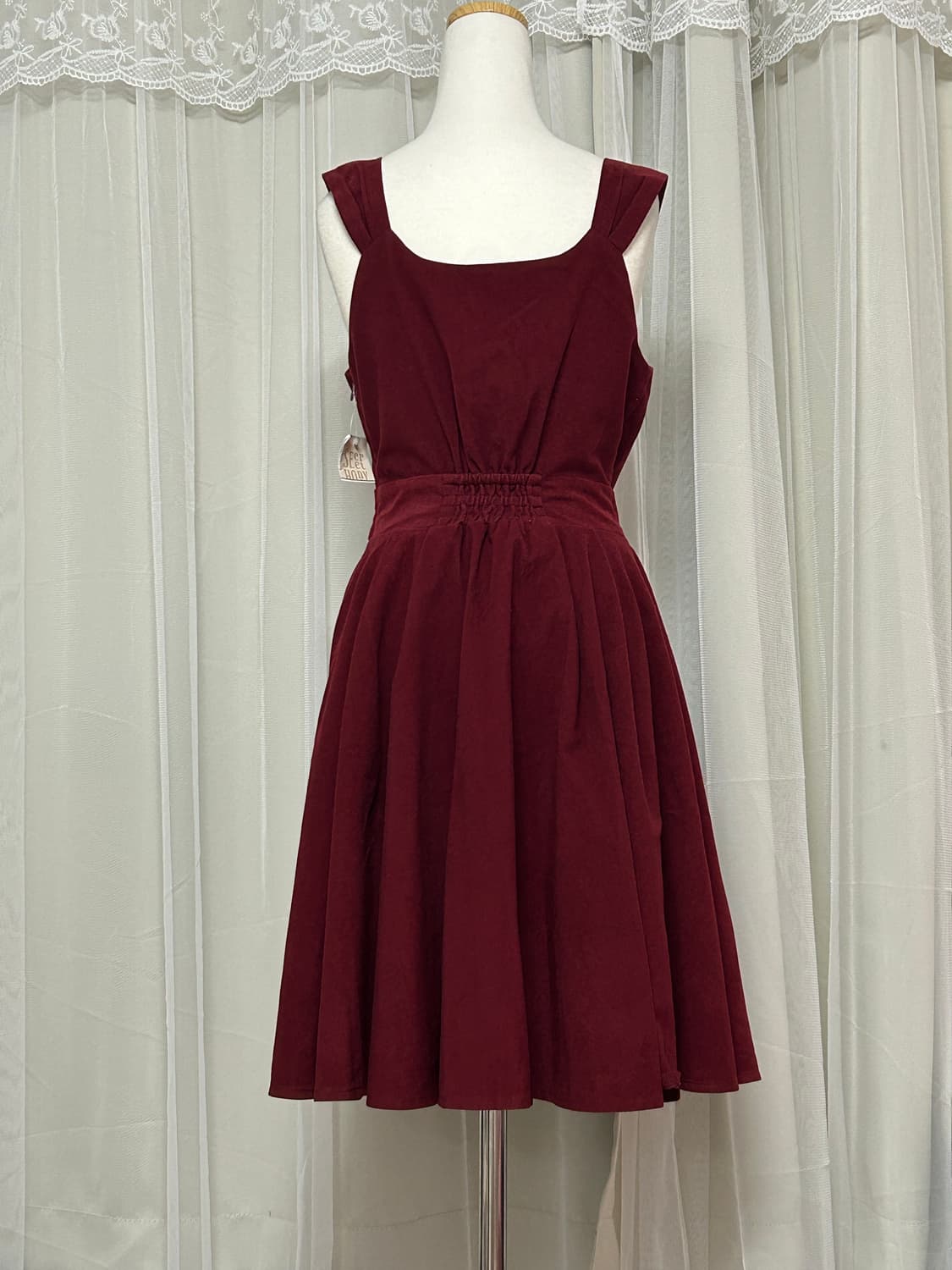 시크릿 허니 코듀로이 버건디 하트 원피스 지뢰계  상품이미지3