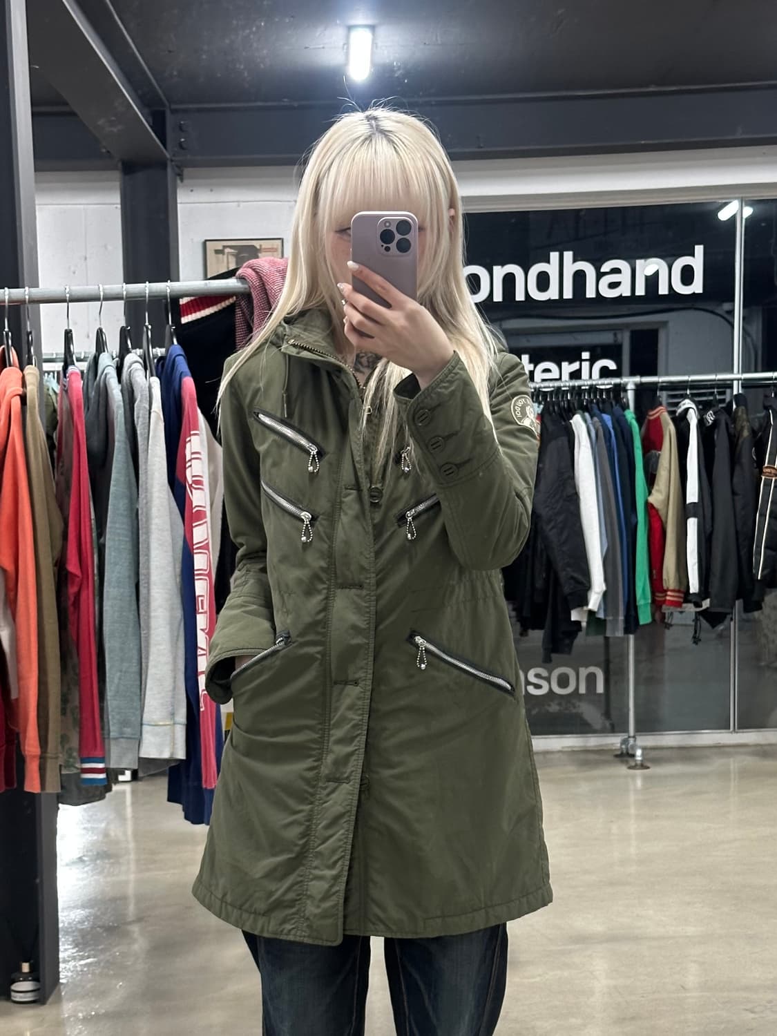 히스테릭 글래머 야상 지퍼 단추 자켓 상품이미지3