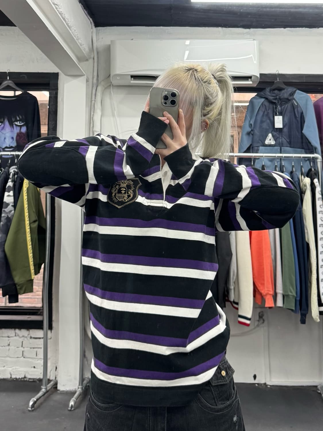 베이프 스트라이프 럭비 롱슬리브 상품이미지1