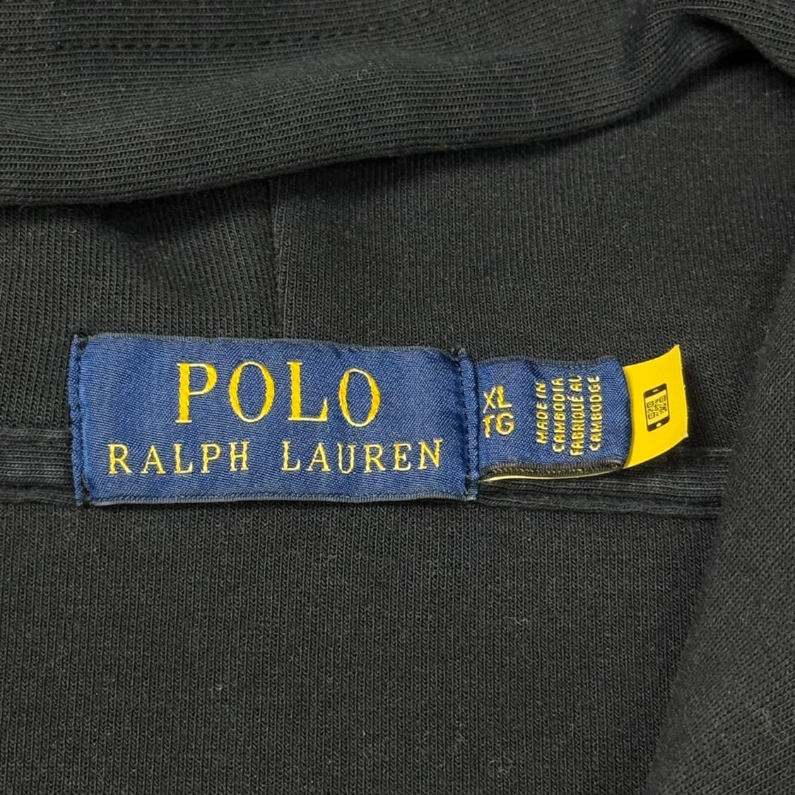 (XL) 폴로 랄프로렌 QR라벨 더블 니트 풀 지퍼 후디 블랙 상품이미지5