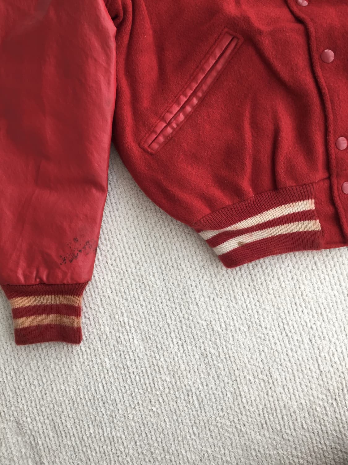 80‘s 레더 울 바시티 자켓 상품이미지4