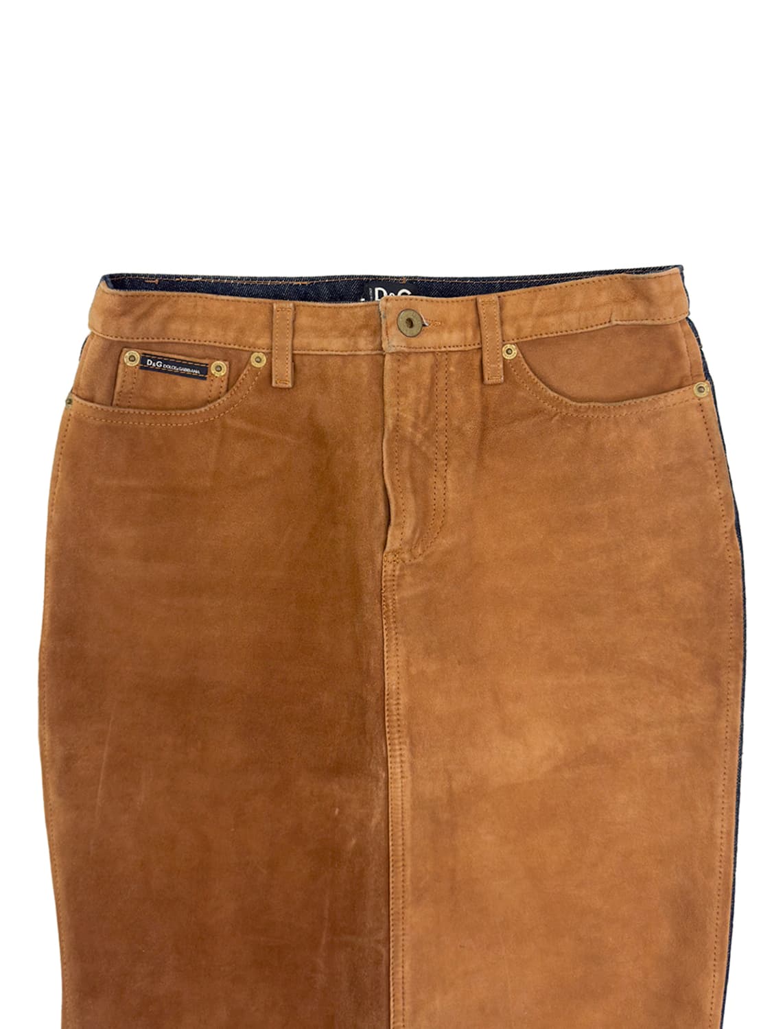 Dolce&Gabbana Suede Panel Denim Skirt/40 상품이미지4