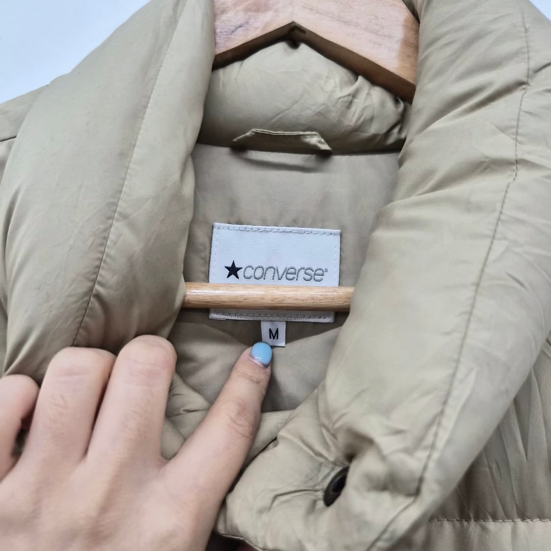 컨버스 베이지 패딩 점퍼 여성 M 상품이미지5