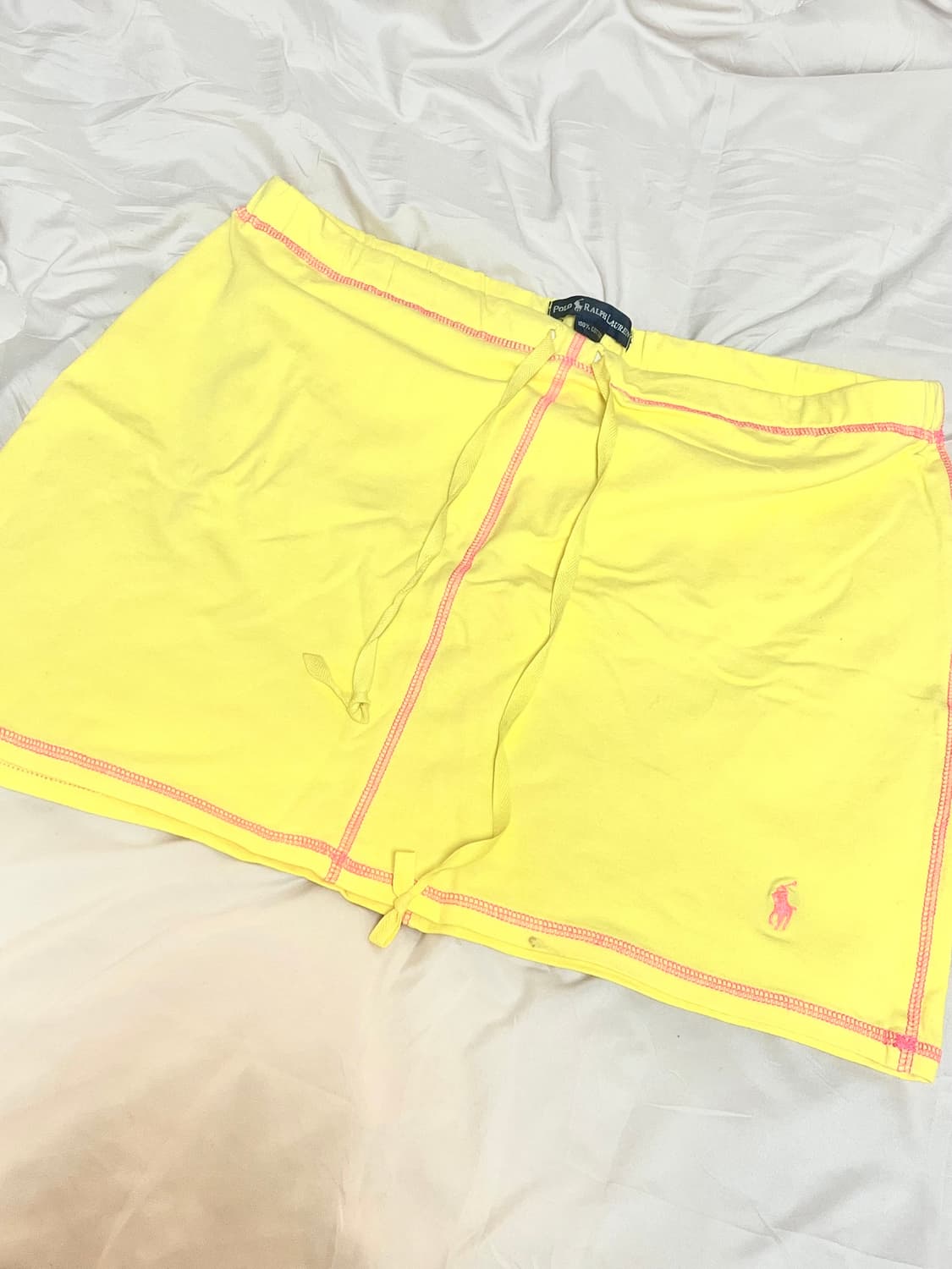 폴로 랄프로렌 노랑 + 핑크 스티치 스커트 치마 상품이미지1