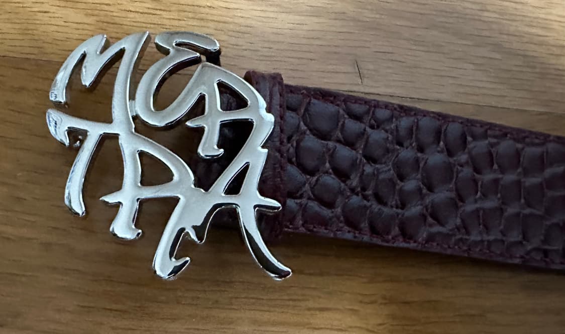 메르트라 악어 가죽 패턴 벨트 와인 상품이미지4