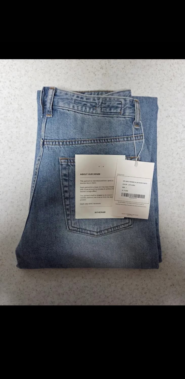 새상품) 인더로우 와이드 테이퍼드 데님 팬츠 LITE WORN 상품이미지2