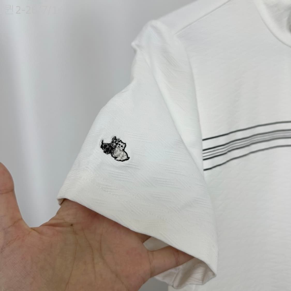 블랙앤화이트 남자 스판 골프 반팔티 화이트 100(M) 상품이미지3