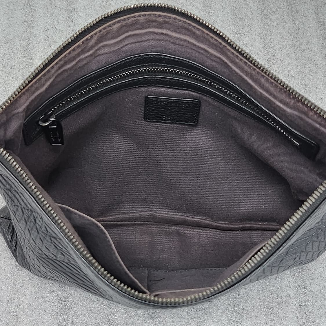 쿠론과 커스텀멜로우 정품 콜라보 천연가죽 클러치백 31x23cm 상품이미지4