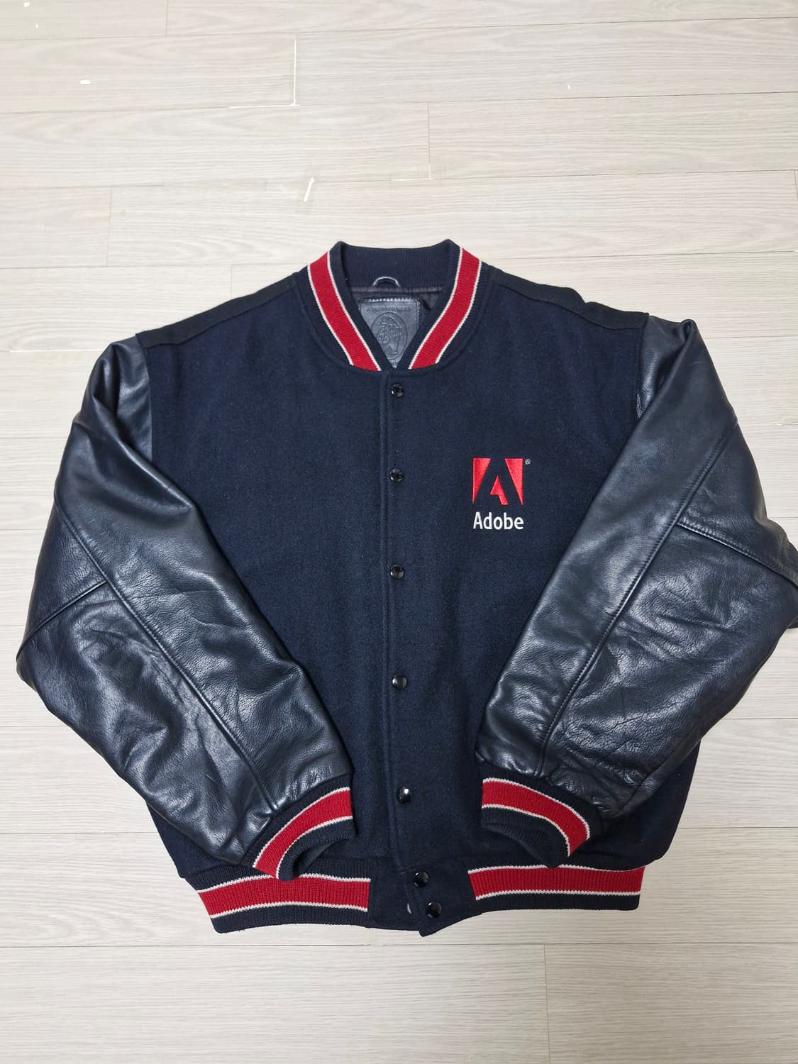 [L] 90s golden bear 골든베어 레더 바시티 자켓 미국제조 상품이미지1