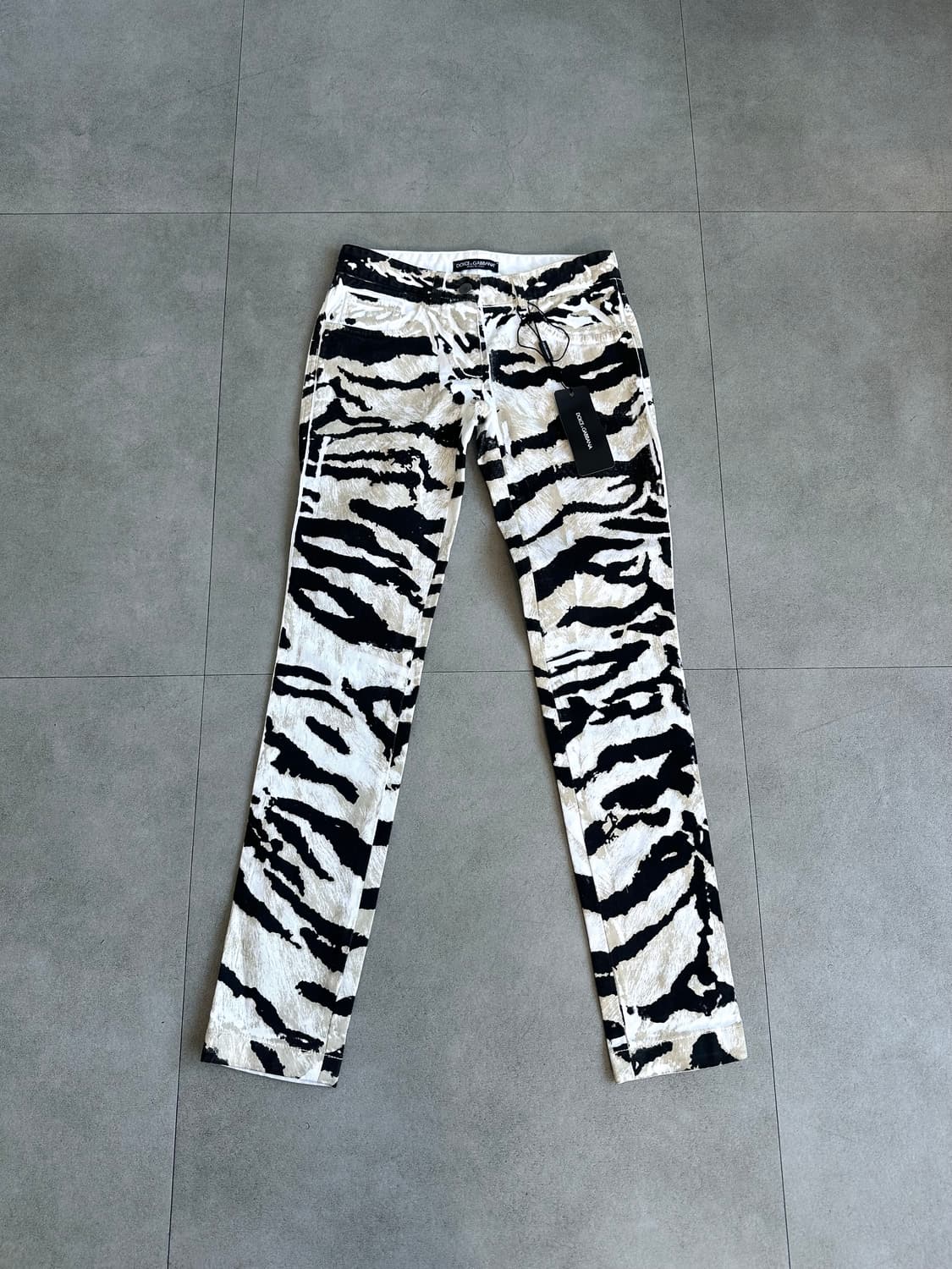 돌체앤가바나 화이트 애니멀 데님팬츠 상품이미지1