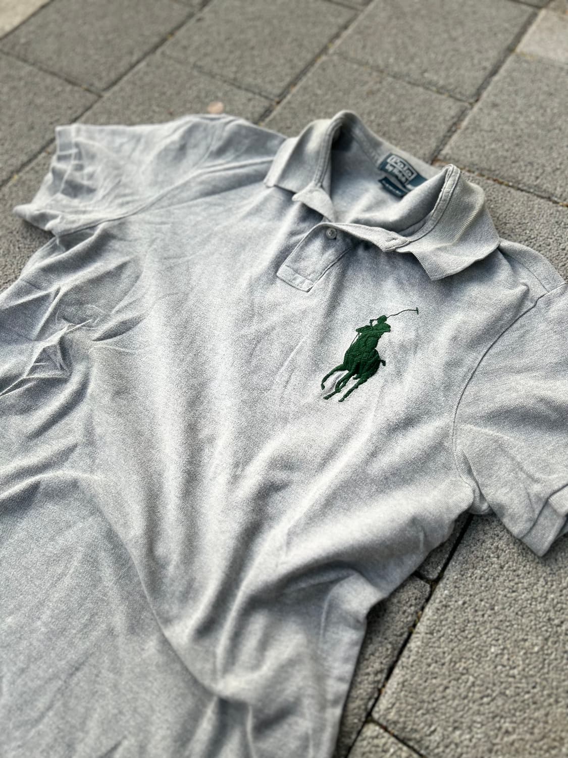 *Rare* 2000s 폴로 그레이 빅포니 카라 티셔츠 상품이미지1