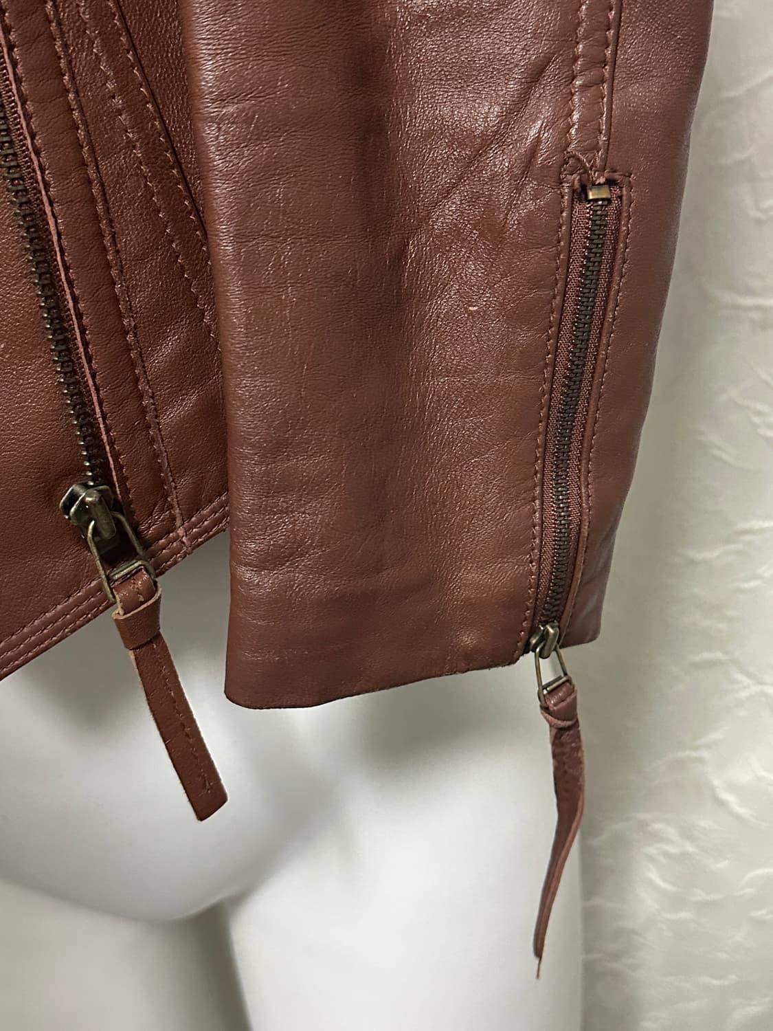 빈티지 쉽스킨 양가죽 스터드 리얼 레더 자켓 상품이미지3