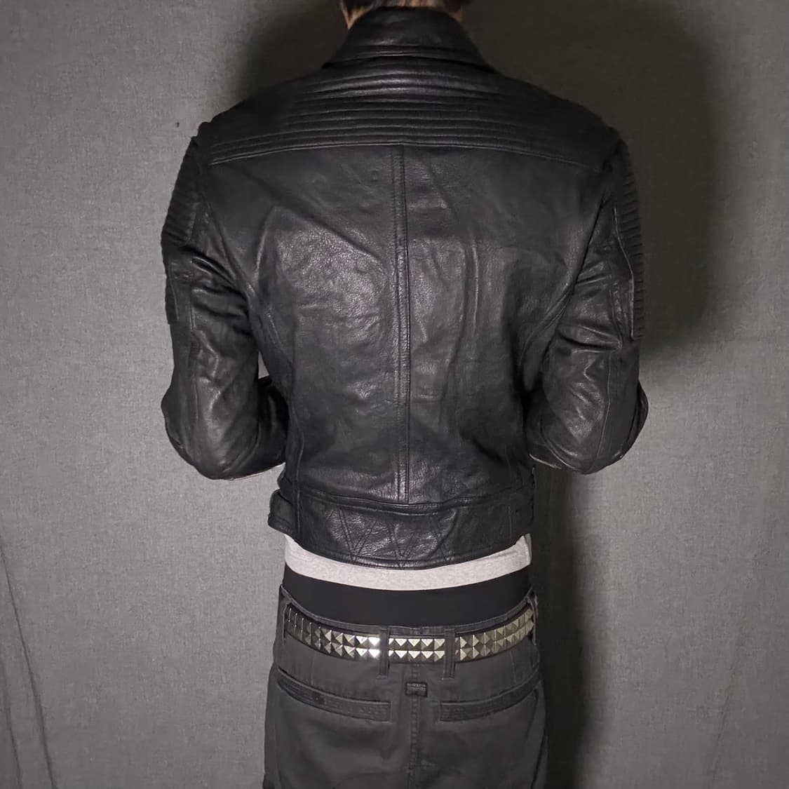 lamb skin slim fit rider jacket 상품이미지8