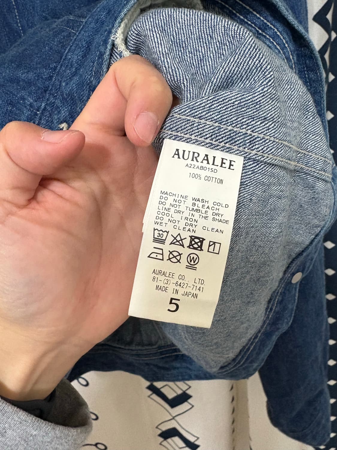 오라리 / 셀비지 라이트 데님 블루종 상품이미지10