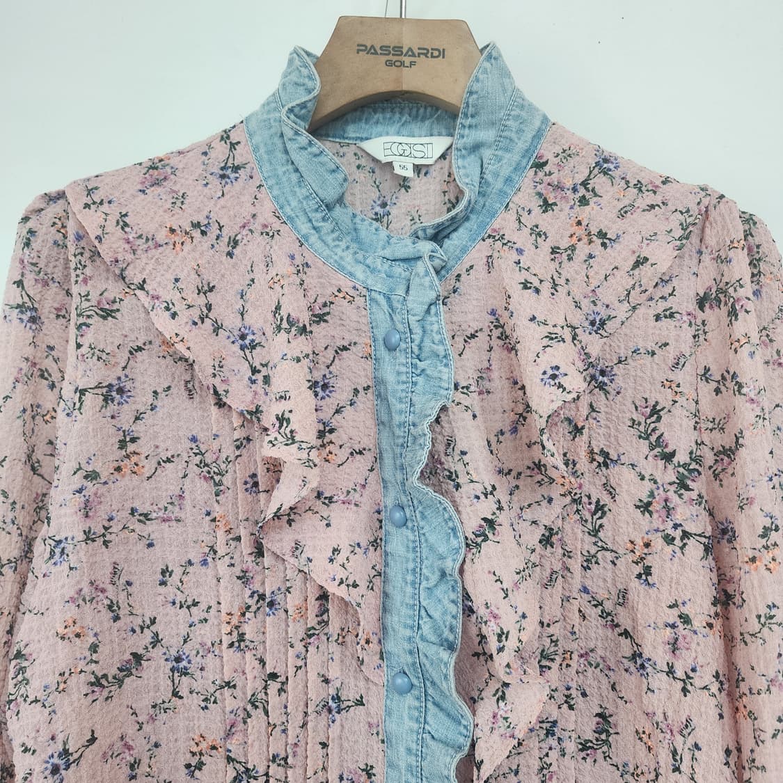 에고이스트 플라워 핀턱 블라우스 핑크 상품이미지2