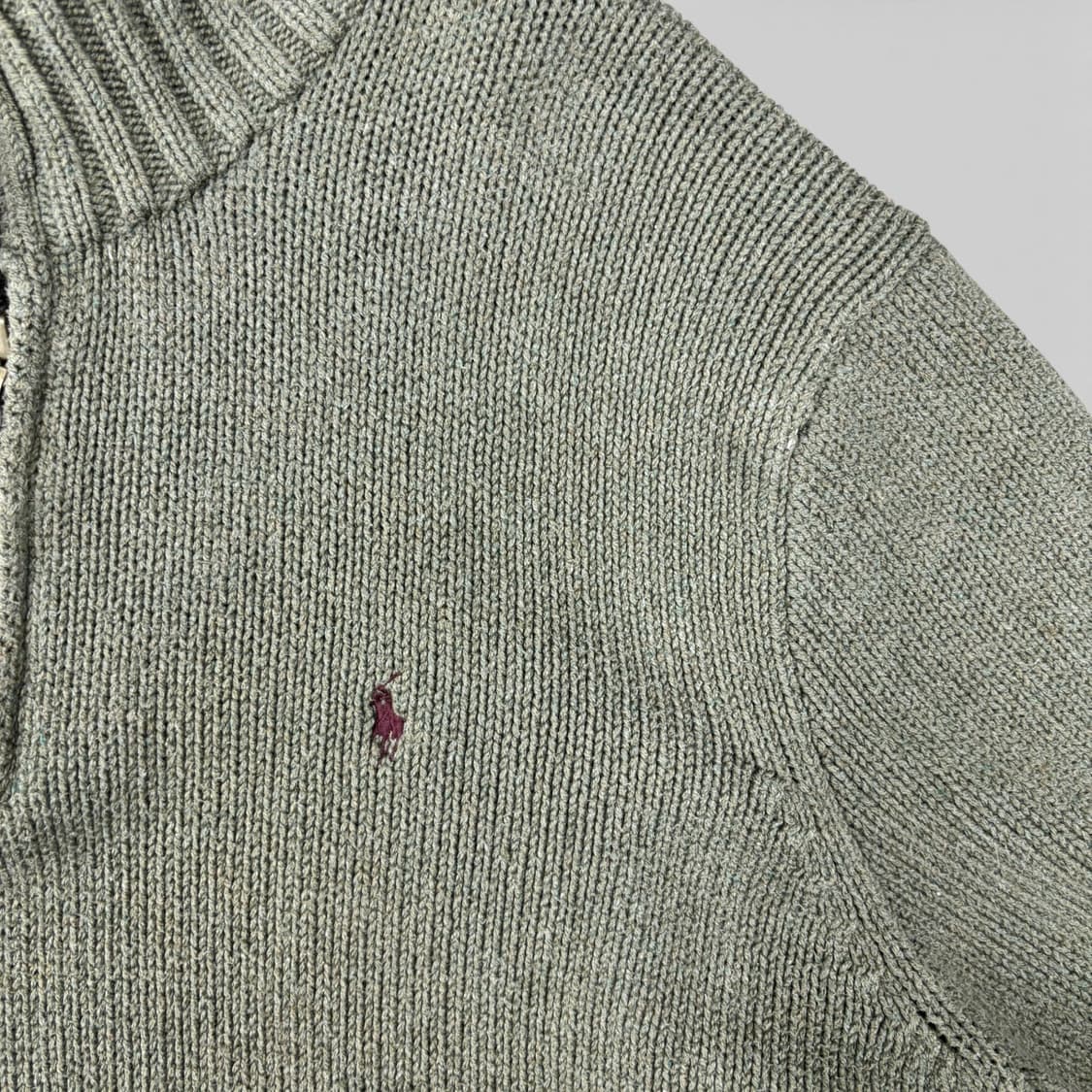 90's 폴로 쿼터 집 코튼 스웨터 상품이미지6
